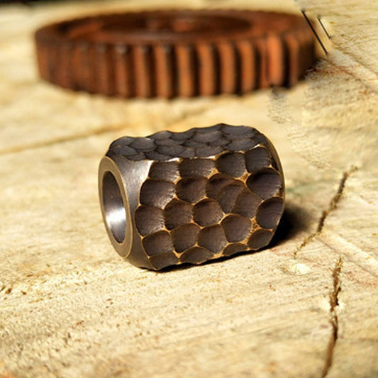 Paracord Bead "Stone Texture" Handmade Brass bead lanyard knife bead-EDC-custom bead-gift for men-bracelet of paracord