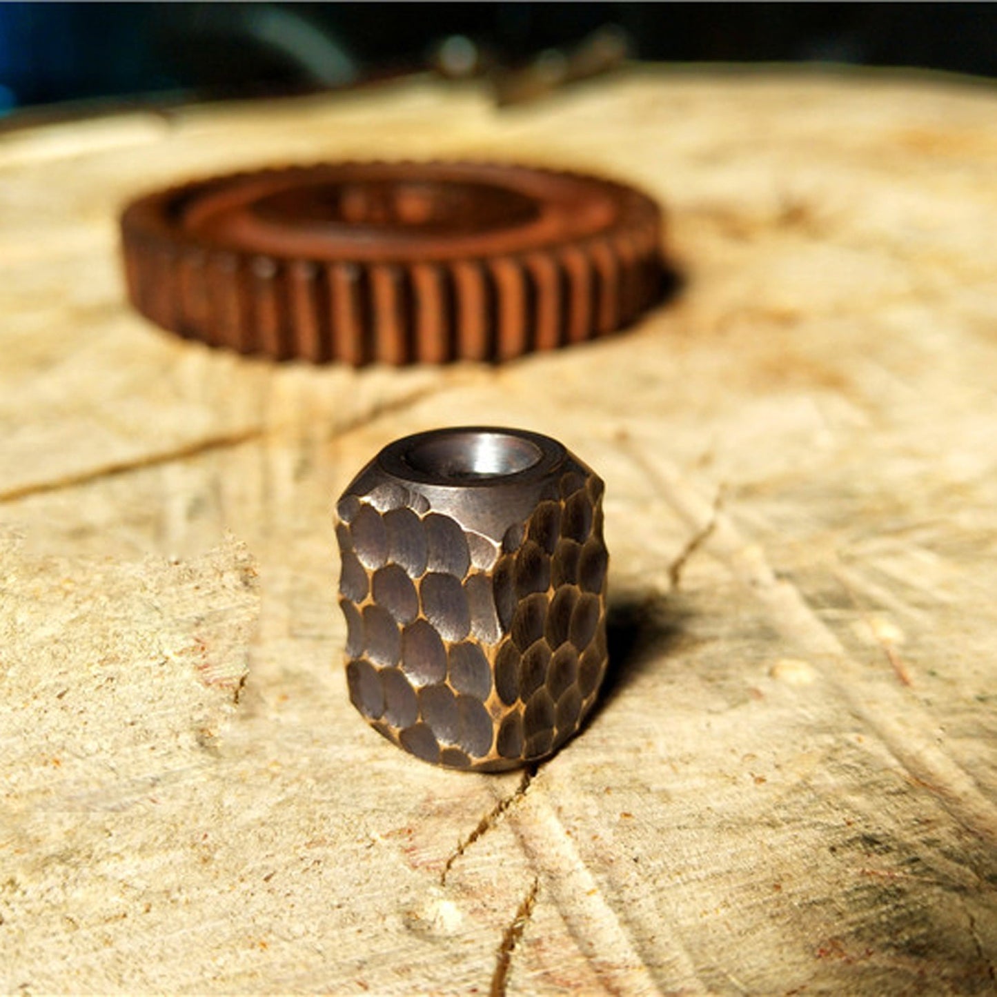 Paracord Bead "Stone Texture" Handmade Brass bead lanyard knife bead-EDC-custom bead-gift for men-bracelet of paracord