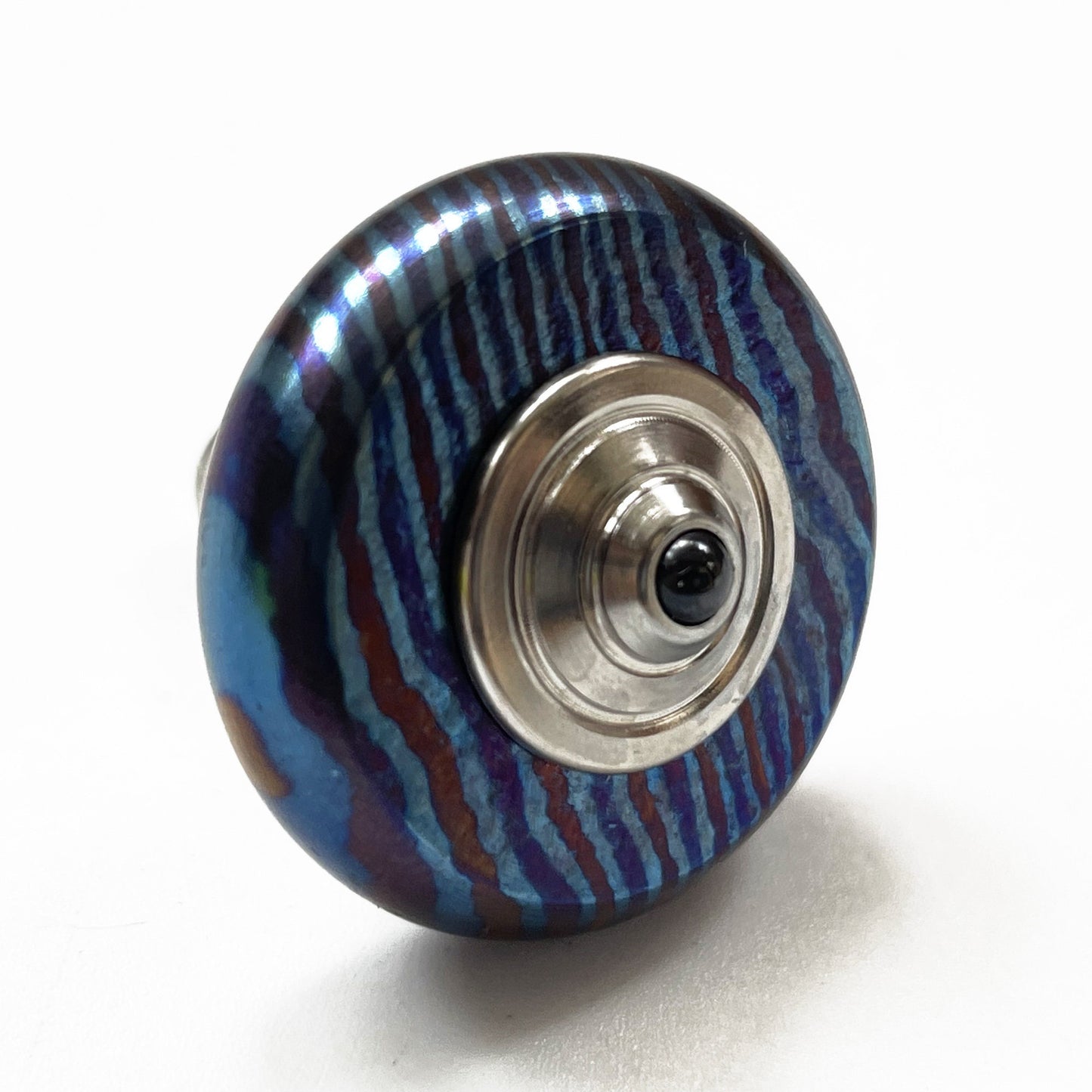 Fidget Spinner Mokuti Timascus Spin Top Titanium Damascus Titanium hand polished Finish Machining-EDC toy Mokuti Titanium Damascus Timascus