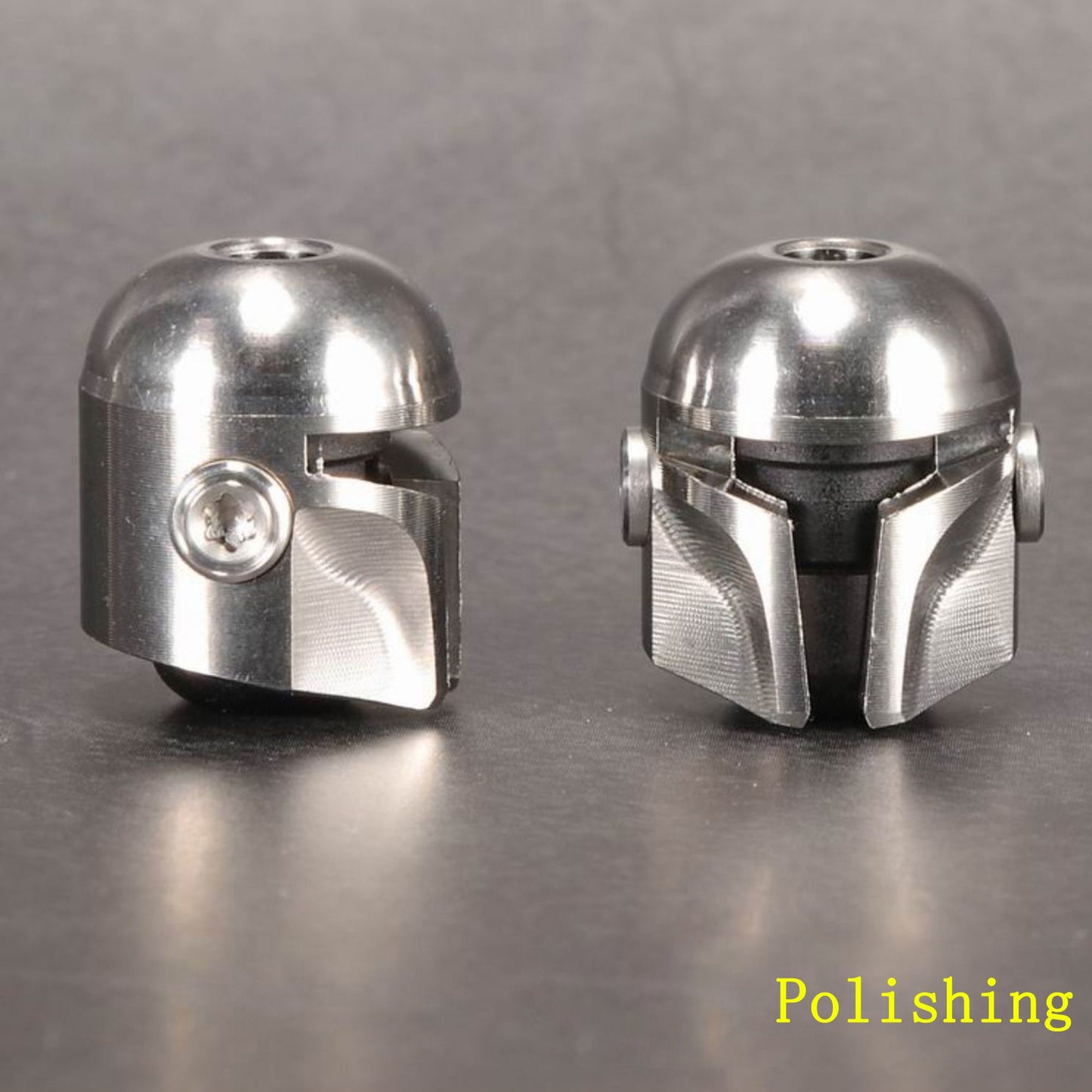 Paracord bead "Titanium Mandalorian Bounty Hunter Helmet" knife bead-lanyard bead-EDC bead-custom bead-gift for men-bracelet bead