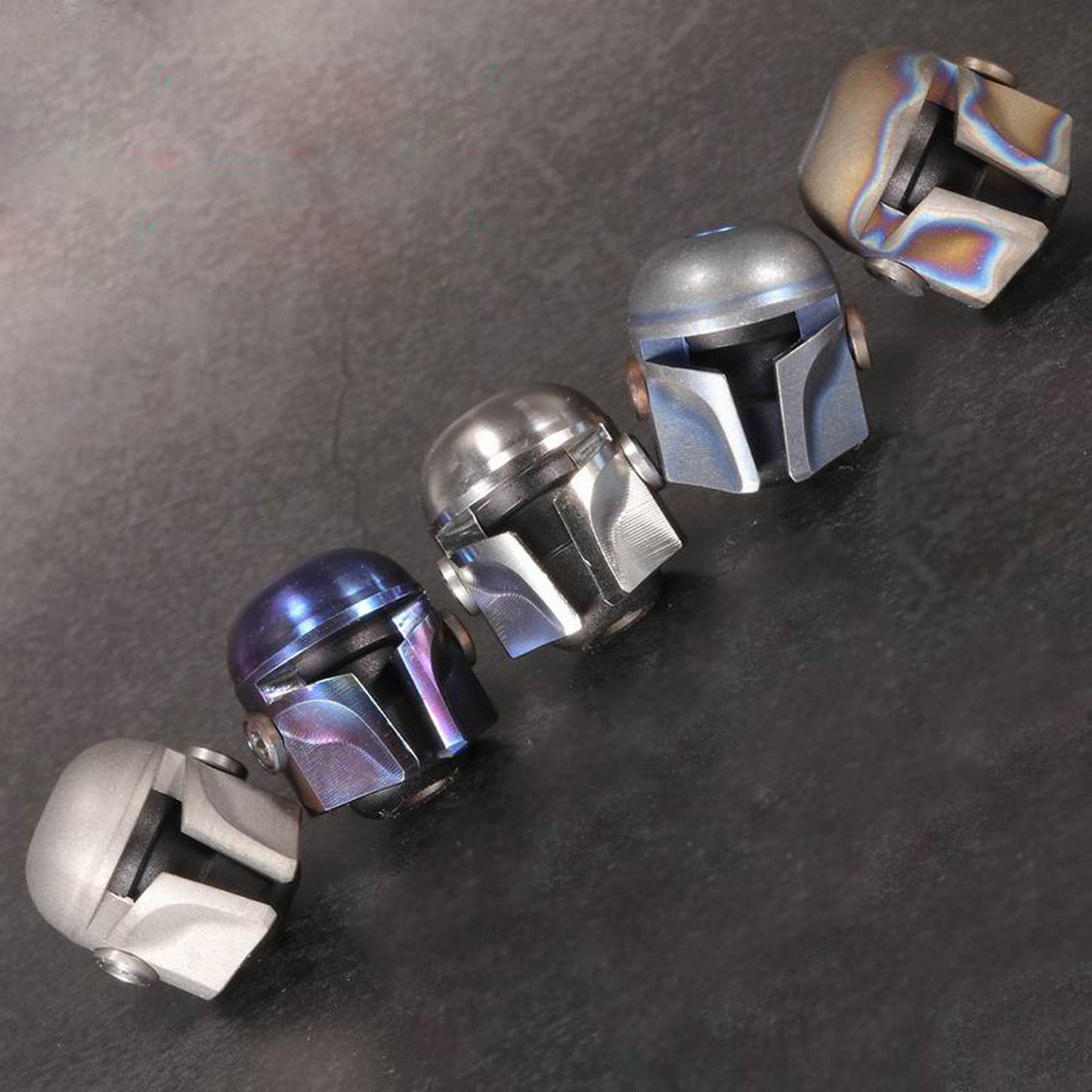 Paracord bead "Titanium Mandalorian Bounty Hunter Helmet" knife bead-lanyard bead-EDC bead-custom bead-gift for men-bracelet bead