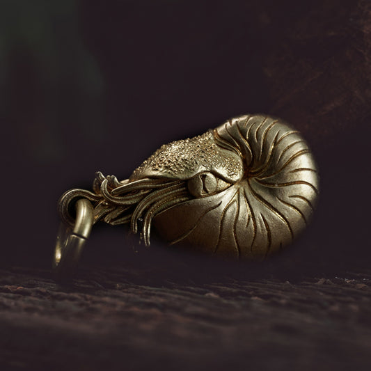 Nautilus key chain Solid Brass Key ring EDC charm Gothic and punk accessory deep sea lover Father gift, husband gift, best man gift