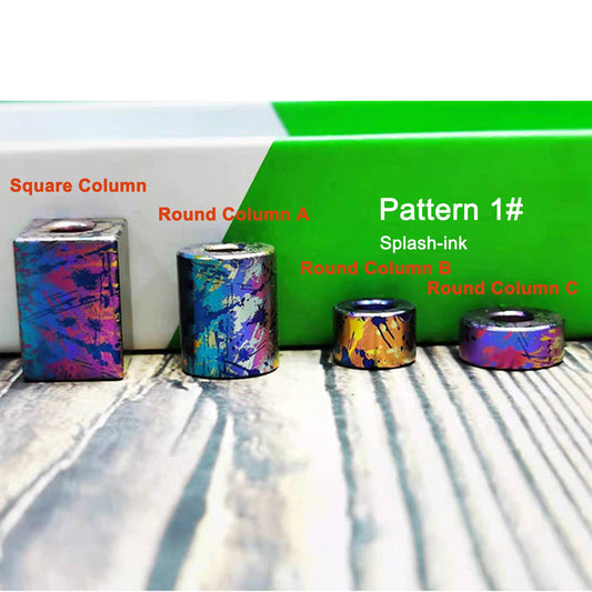 Paracord bead "Anodized Pattern Titanium Bead" Round Column Bead Colorful Ti Bead lanyard knife bead-EDC-custom bead-gift for men-bracelet