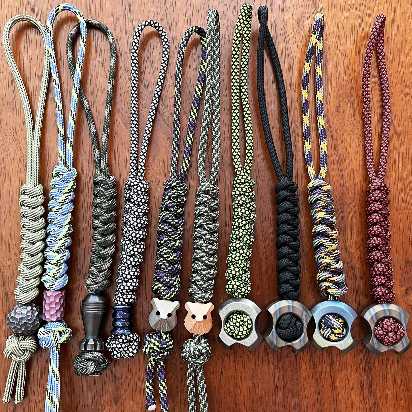 550bl Paracord Lanyard handmade knife lanyard EDC-custom bead-gift for men-Cool zipper puller-zipper head EDC
