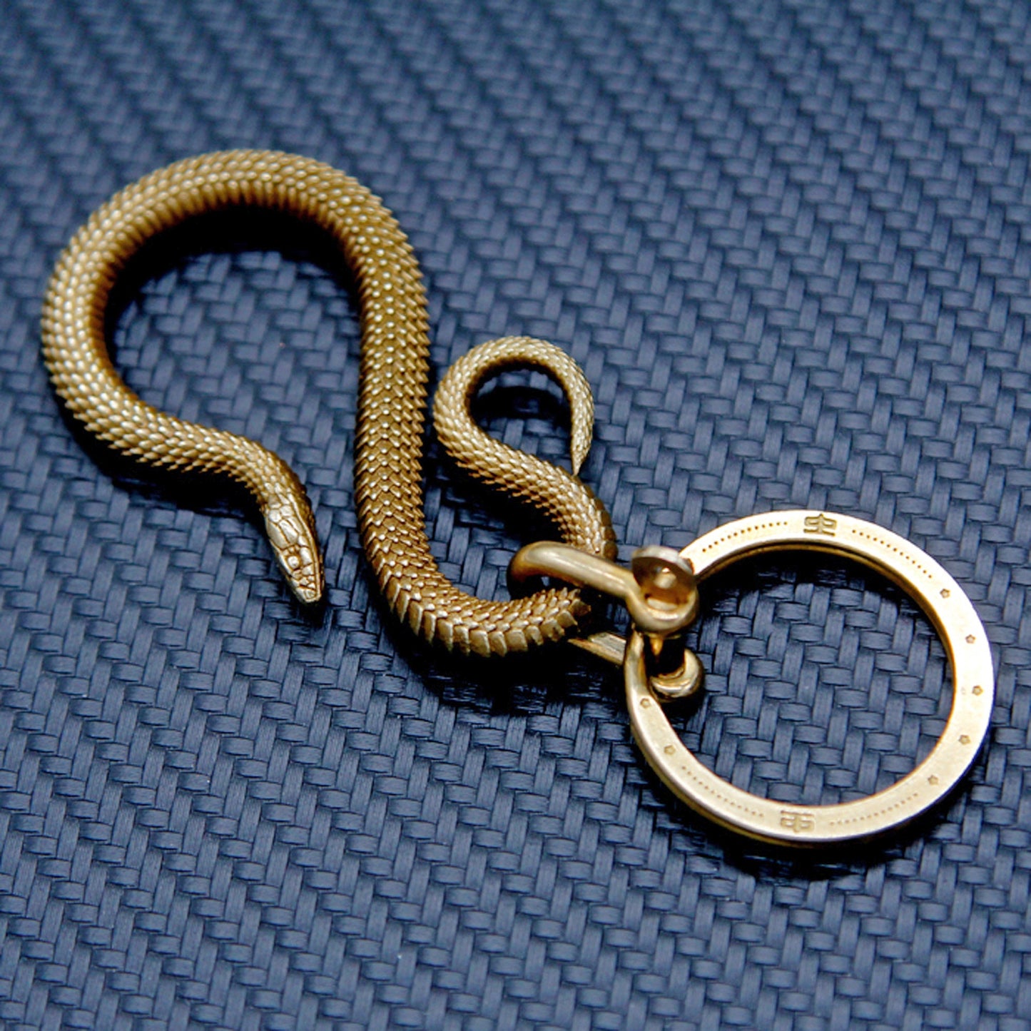 Snake Key Hook S Hanger key ring Rattlesnake key chain Solid Brass Key ring EDC charm Gothic and punk accessory Father gift, man gift