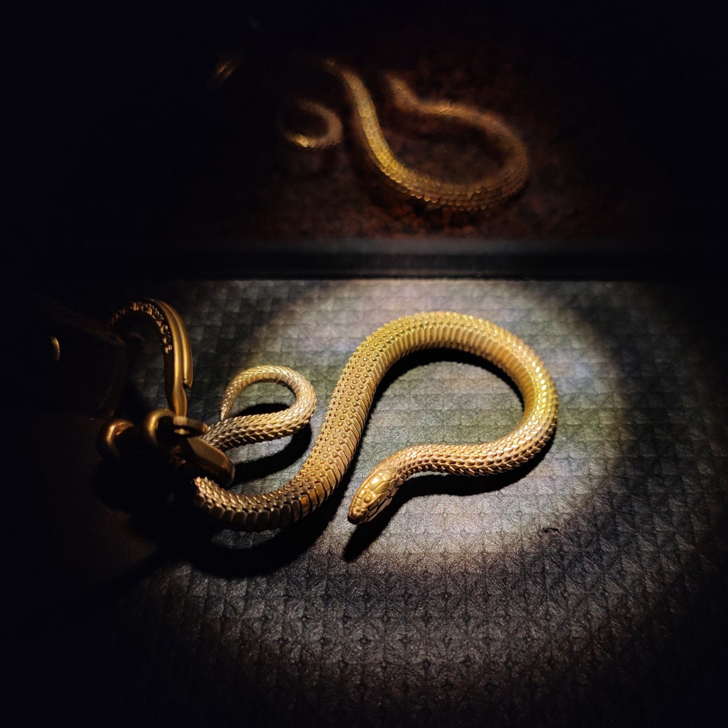 Snake Key Hook S Hanger key ring Rattlesnake key chain Solid Brass Key ring EDC charm Gothic and punk accessory Father gift, man gift