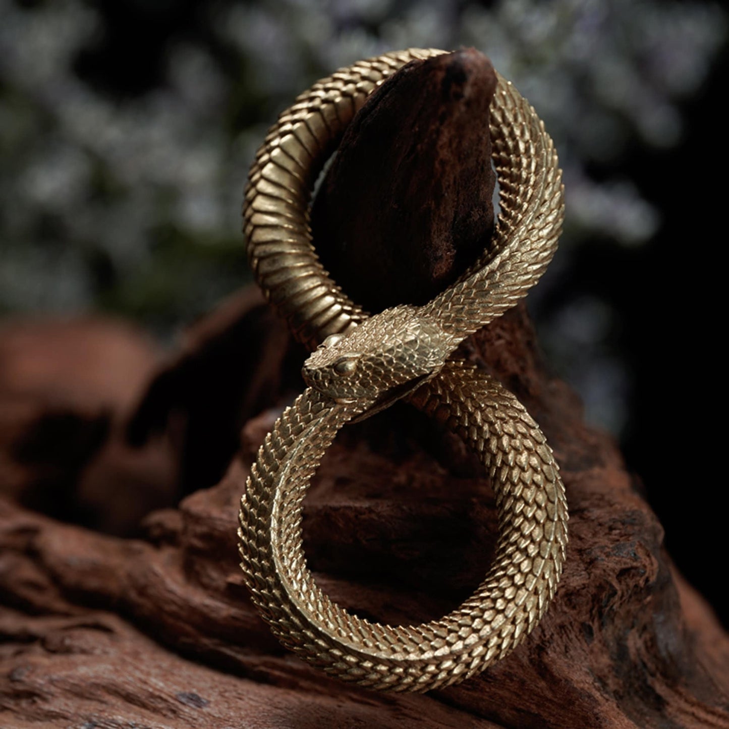 Infinity Snake key ring Rattlesnake  key chain Ouroboros Solid Brass Key ring EDC charm Gothic and punk accessory Father gift, man gift