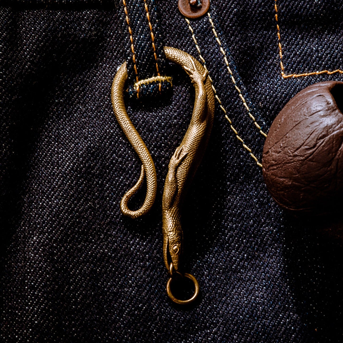 Lizard Key hook S Hanger key ring key chain Solid Brass Key ring EDC charm Gothic and punk accessory Father gift, man gift