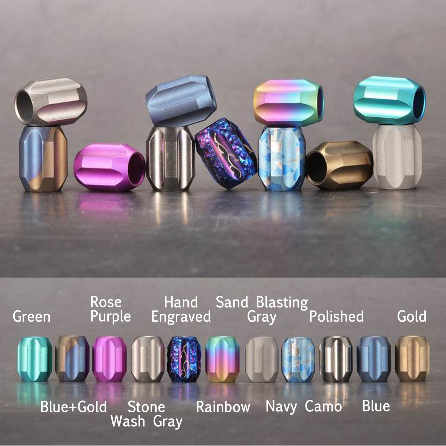 Paracord bead "Titanium Gear" knife bead-lanyard bead-EDC bead-custom bead-gift for men-bracelet bead