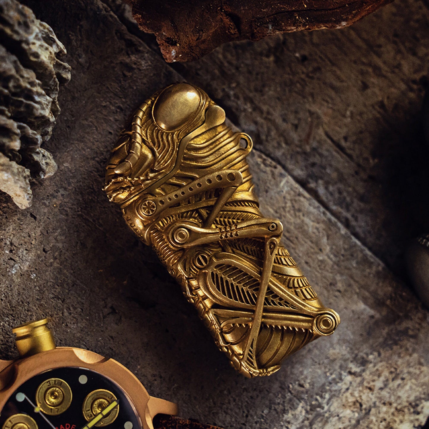 Cricket Lighter Case solid brass insects EDC charm Gothic and punk accessory Men gift Father gift husband gift