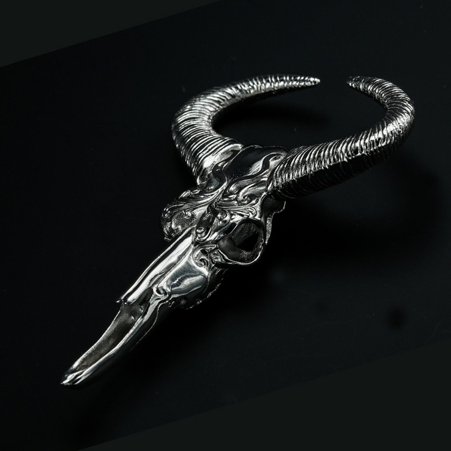 Bull Head Bone bottle opener solid stainless steel pendant key chain EDC charm Gothic and punk accessory Men gift Father gift husband gift