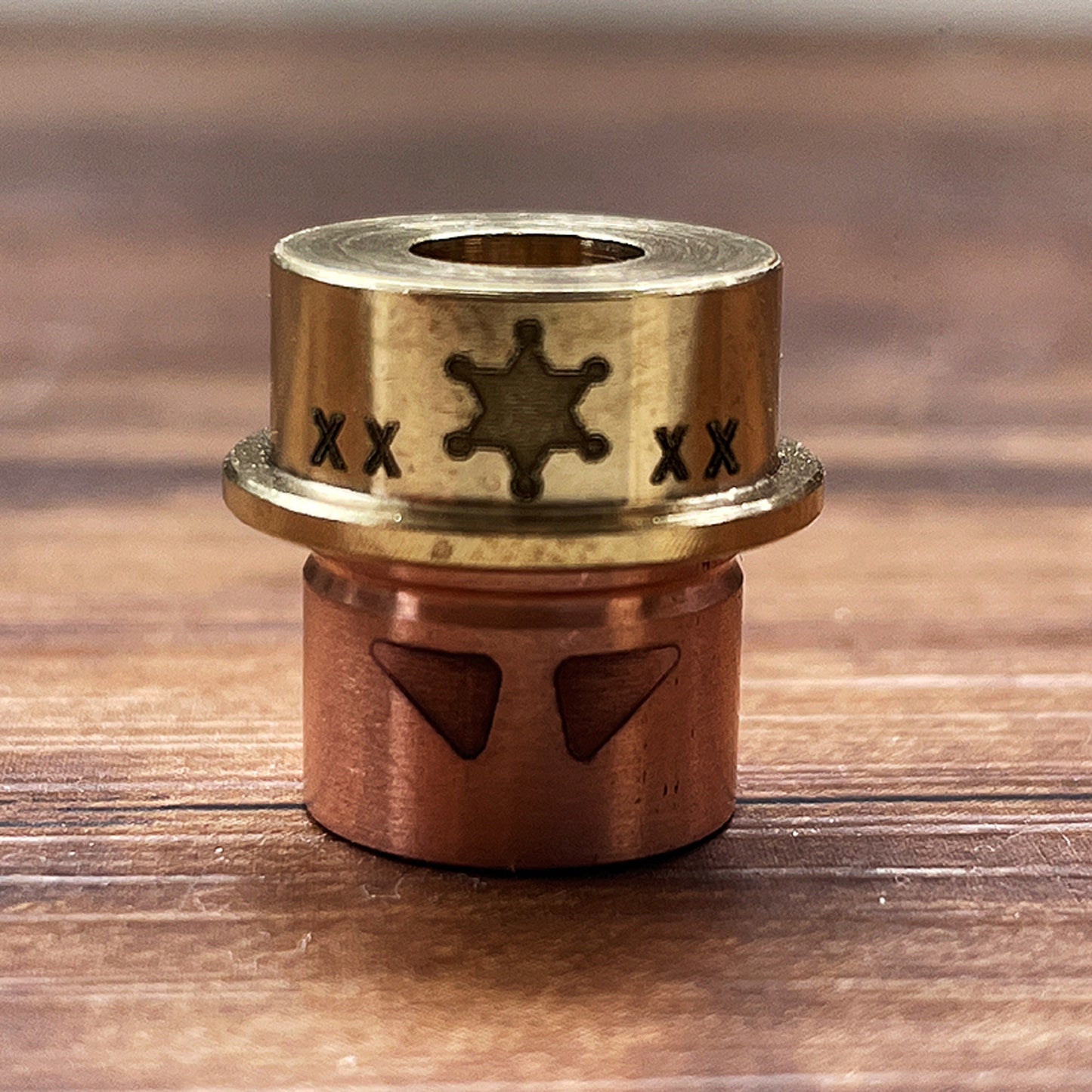Paracord Bead "Sheriff" Brass Copper Titanium CNC Finish Machining lanyard knife bead-EDC