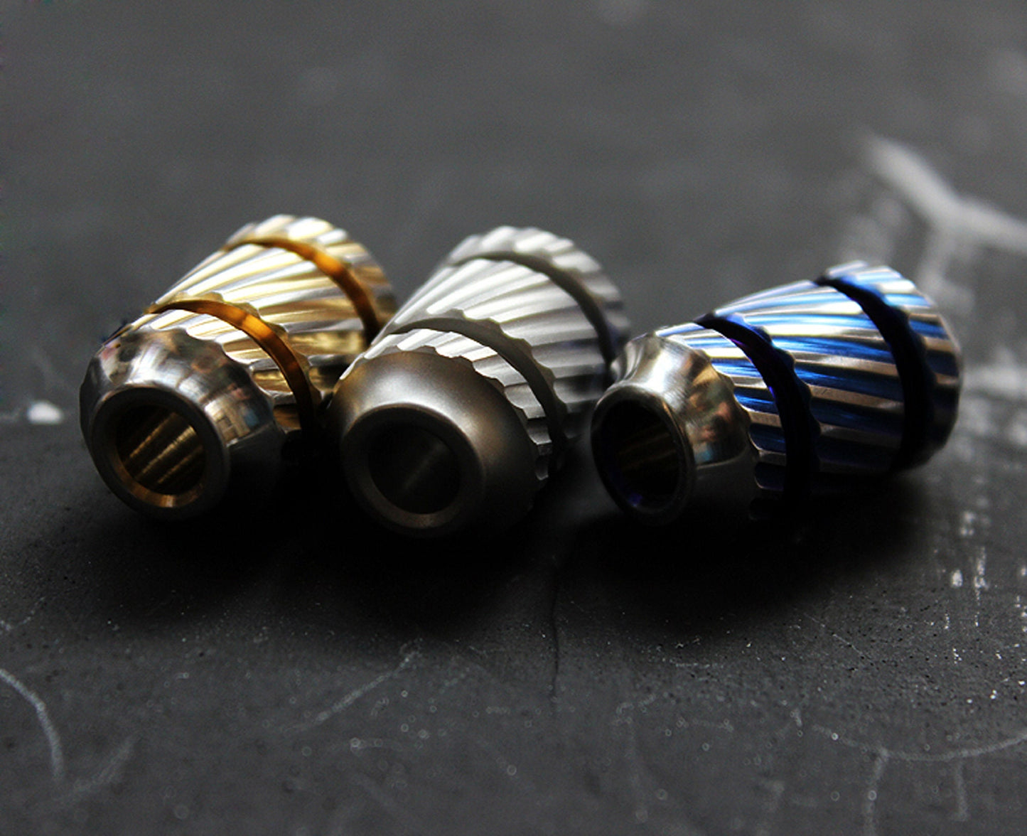 Paracord bead "Titanium Rotating Stripe" knife bead-lanyard bead-EDC bead-custom bead-gift for men-bracelet bead