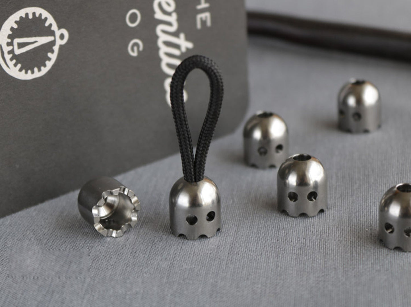 Paracord bead "Titanium Little Ghost" knife bead-lanyard bead-EDC bead-custom bead-gift for men-bracelet bead
