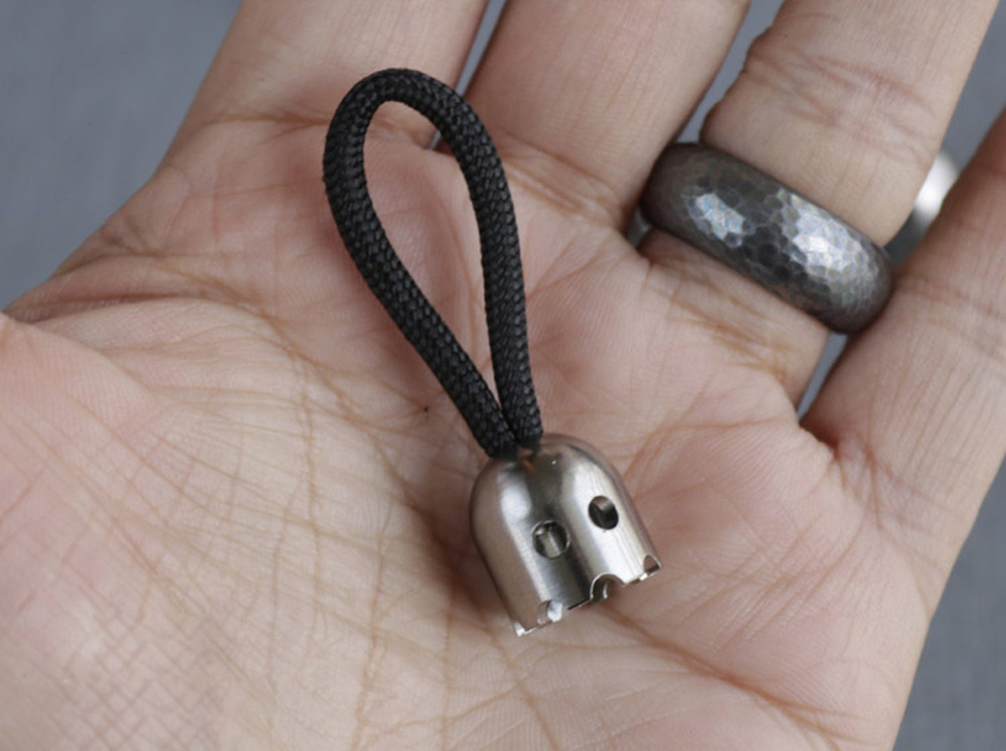 Paracord bead "Titanium Little Ghost" knife bead-lanyard bead-EDC bead-custom bead-gift for men-bracelet bead