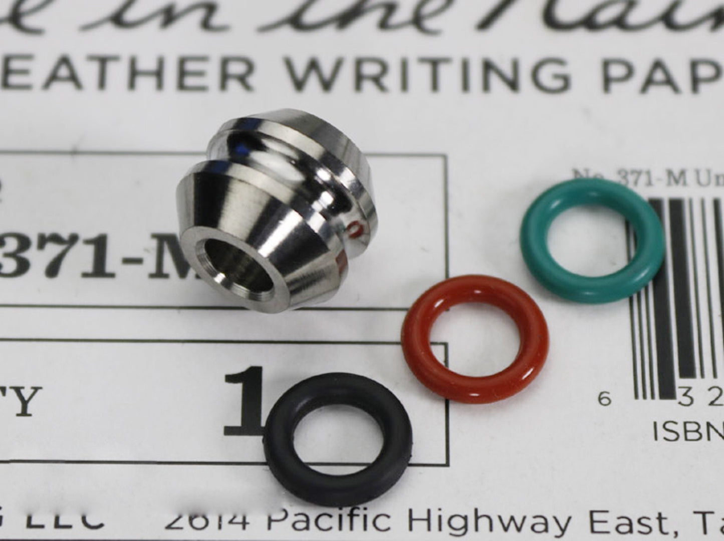 Paracord bead "Titanium Bead with rubber rings " knife bead-lanyard bead-EDC bead-custom bead-gift for men-bracelet bead