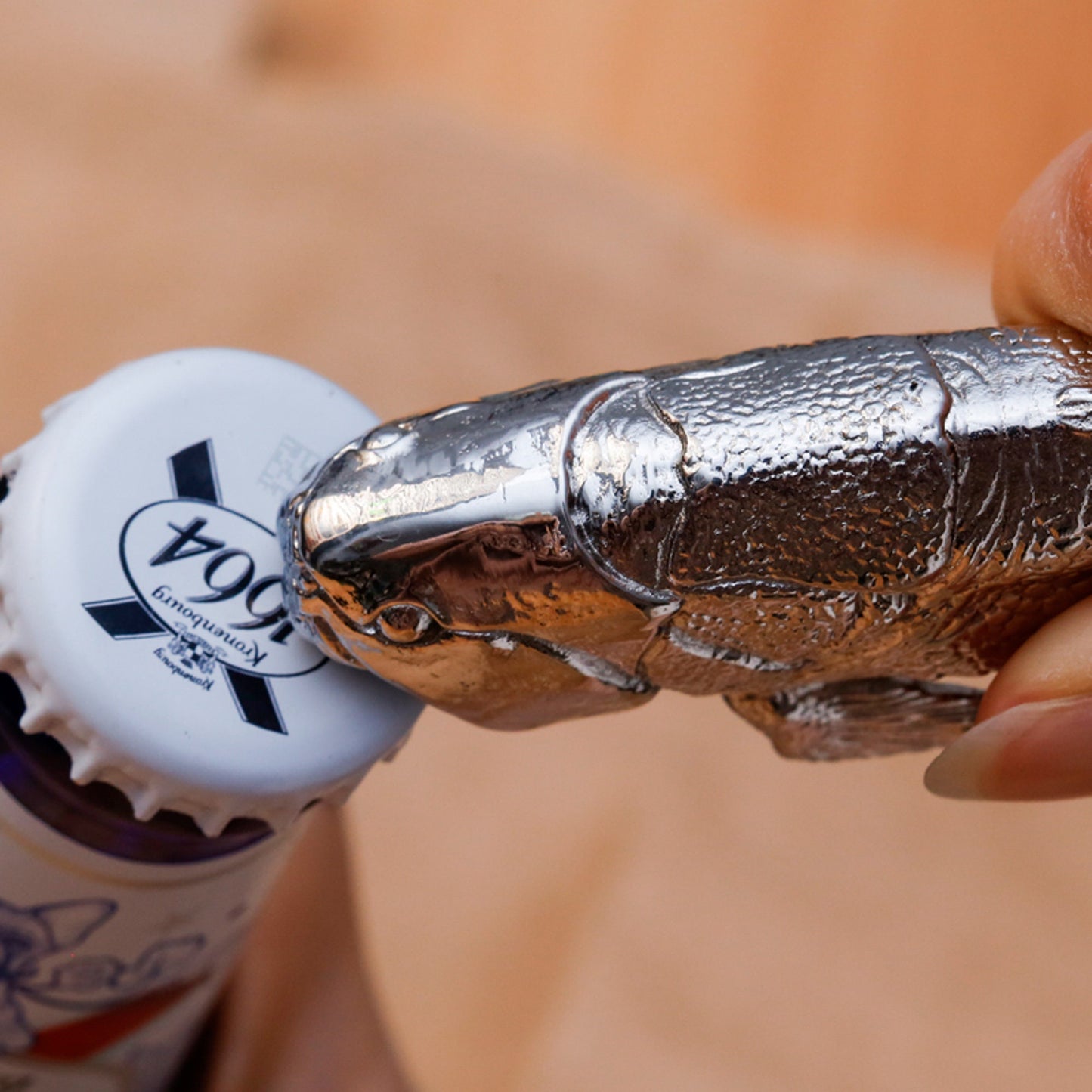 Dunkleosteus bottle opener Stainless steel fish shape opener EDC charm Gothic and punk accessory Fishermen gift Father gift husband gift