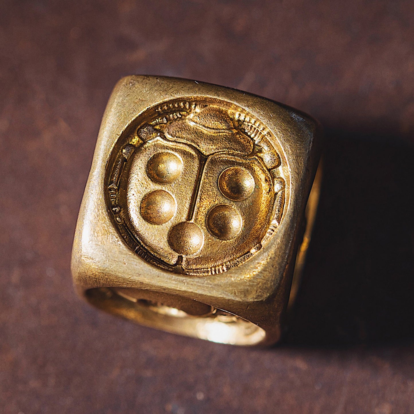 Brass ladybird Dice, EDC toys, Drinking Props, Party Supplies, Game dice, Running Dice, Traditional Dice, Metal Dice, Toys, D6, Creative Toy