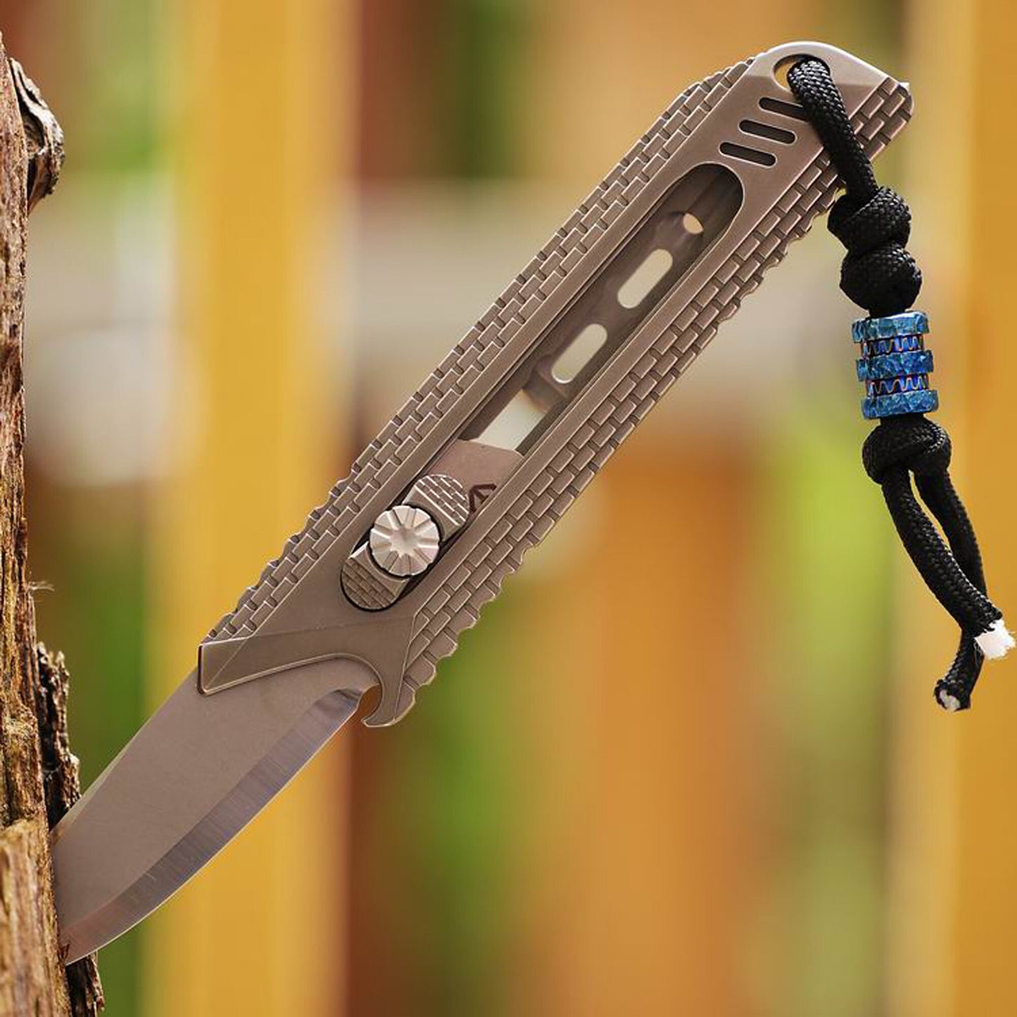 Paracord bead "Titanium Bead B" knife bead-lanyard bead-EDC bead-custom bead-gift for men-bracelet bead