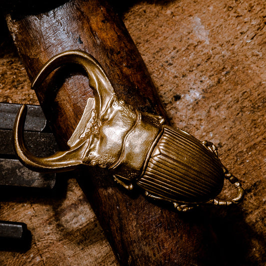 Stag Beetle bottle opener Hand made solid brass pendant key chain EDC charm Gothic and punk accessory Men gift Father gift husband gift