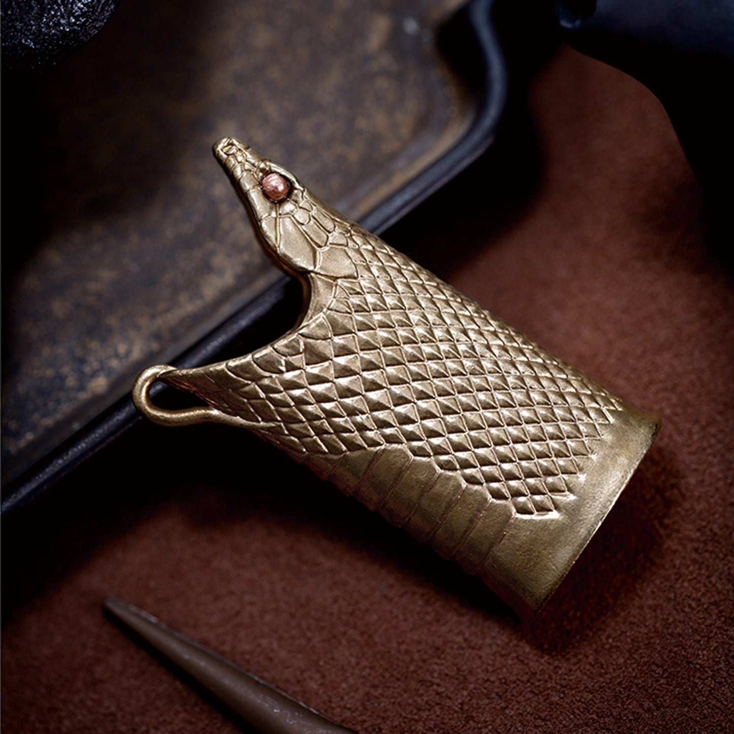Snake Head Lighter Case for Bic J5 lighter solid brass EDC charm Gothic and punk accessory Smoker gift Men gift Father gift husband gift