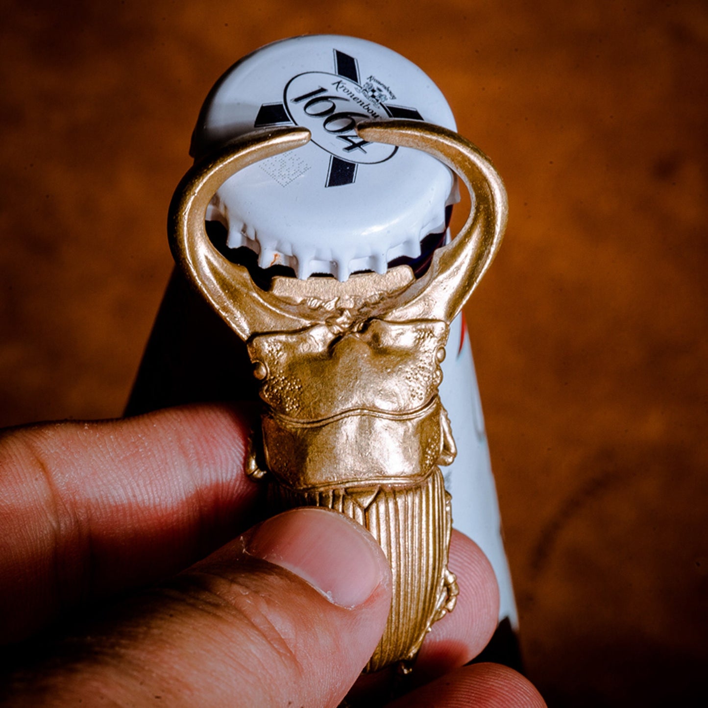 Stag Beetle bottle opener Hand made solid brass pendant key chain EDC charm Gothic and punk accessory Men gift Father gift husband gift
