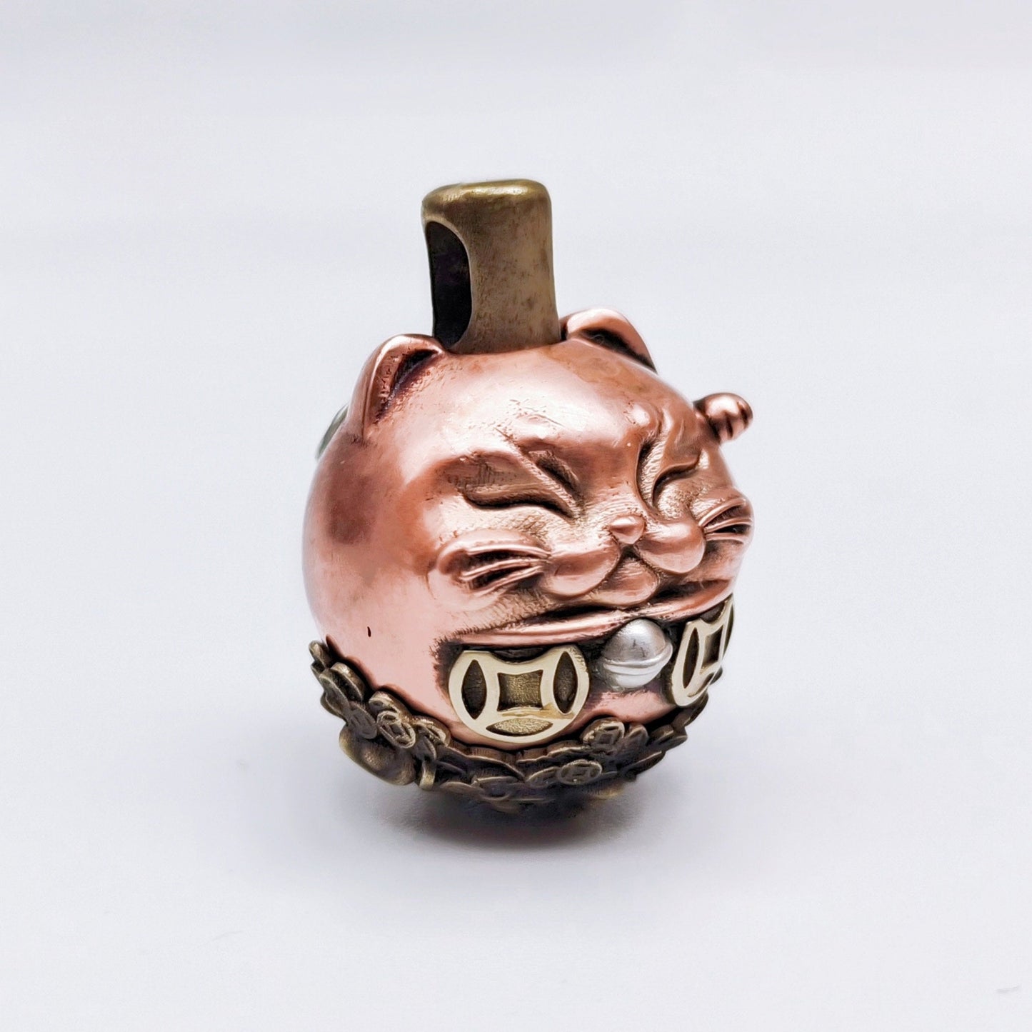 Paracord Bead "Fortune Cat Maneki-Neko" knife bead-lanyard bead-EDC bead-custom bead-gift for men-bracelet bead paracord bracelet