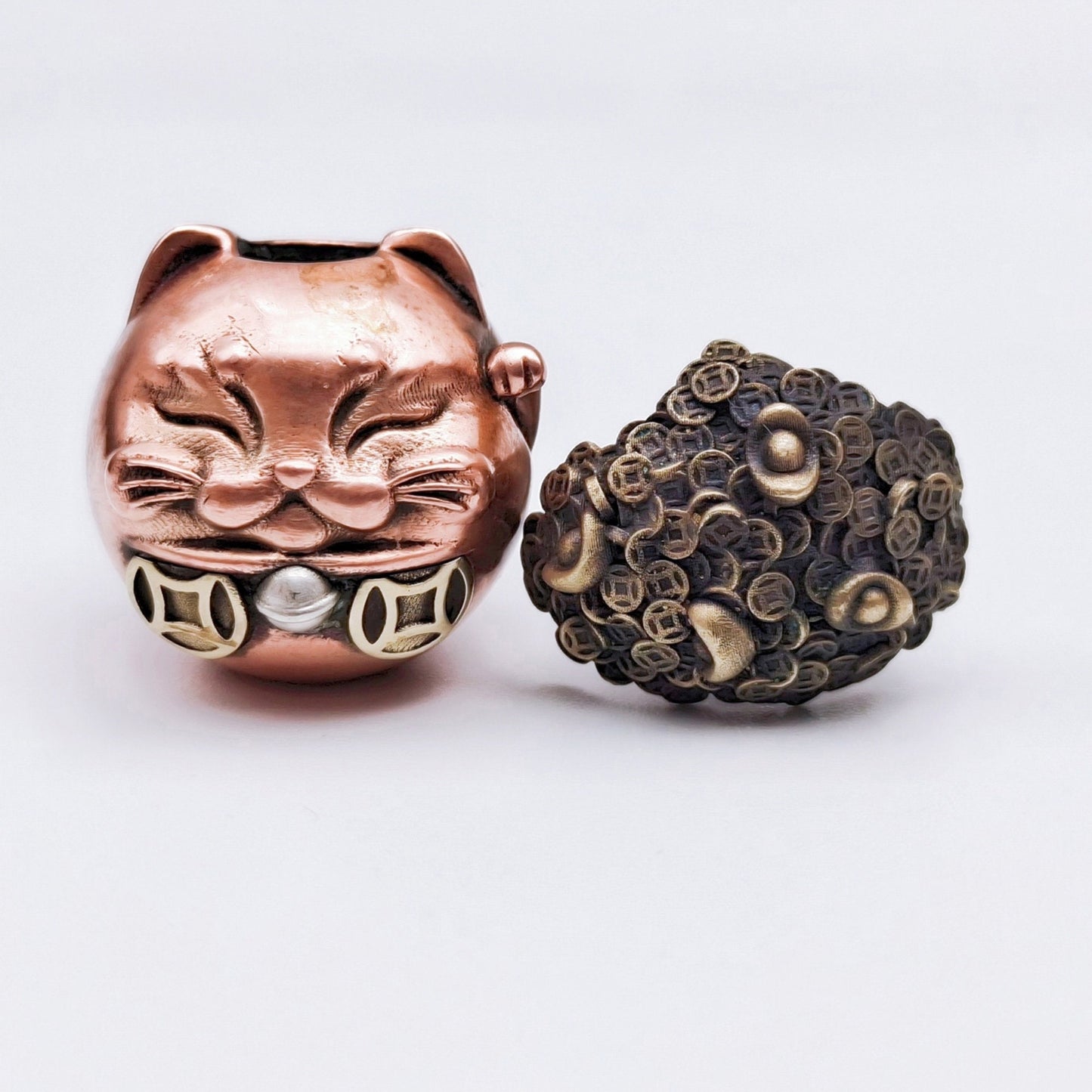 Paracord Bead "Fortune Cat Maneki-Neko" knife bead-lanyard bead-EDC bead-custom bead-gift for men-bracelet bead paracord bracelet