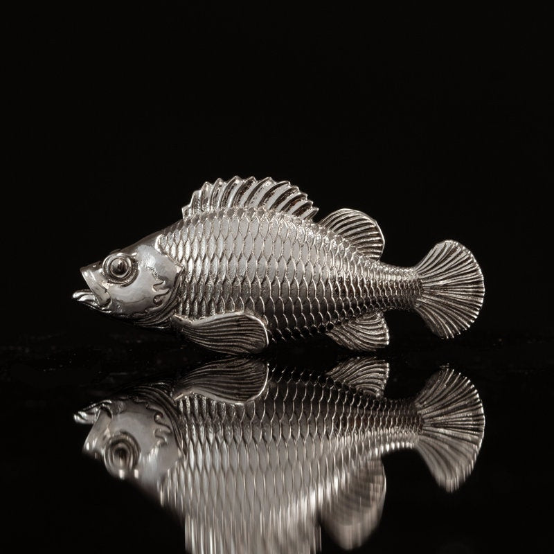 Mini Stone Fish Decoration Tableware Key chain EDC charm Gothic and punk accessory Fishermen gift Father gift husband gift