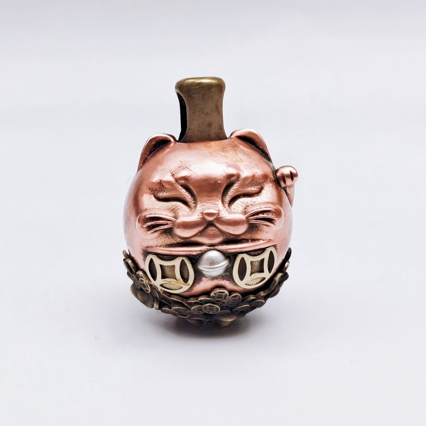 Paracord Bead "Fortune Cat Maneki-Neko" knife bead-lanyard bead-EDC bead-custom bead-gift for men-bracelet bead paracord bracelet