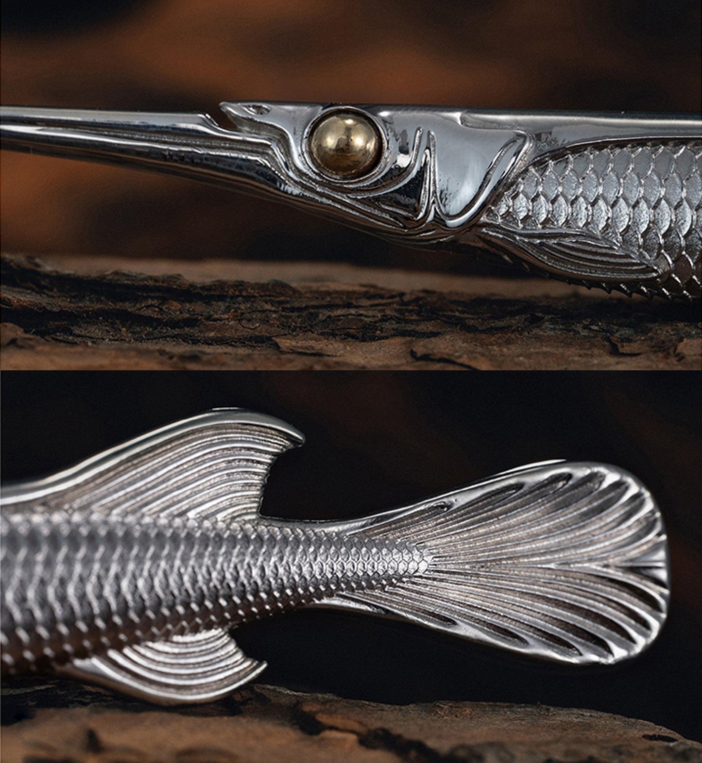 Spottail Needle Fish Tea Needle box opener Table Decoration EDC charm Gothic and punk accessory Fishermen gift Father gift husband gift