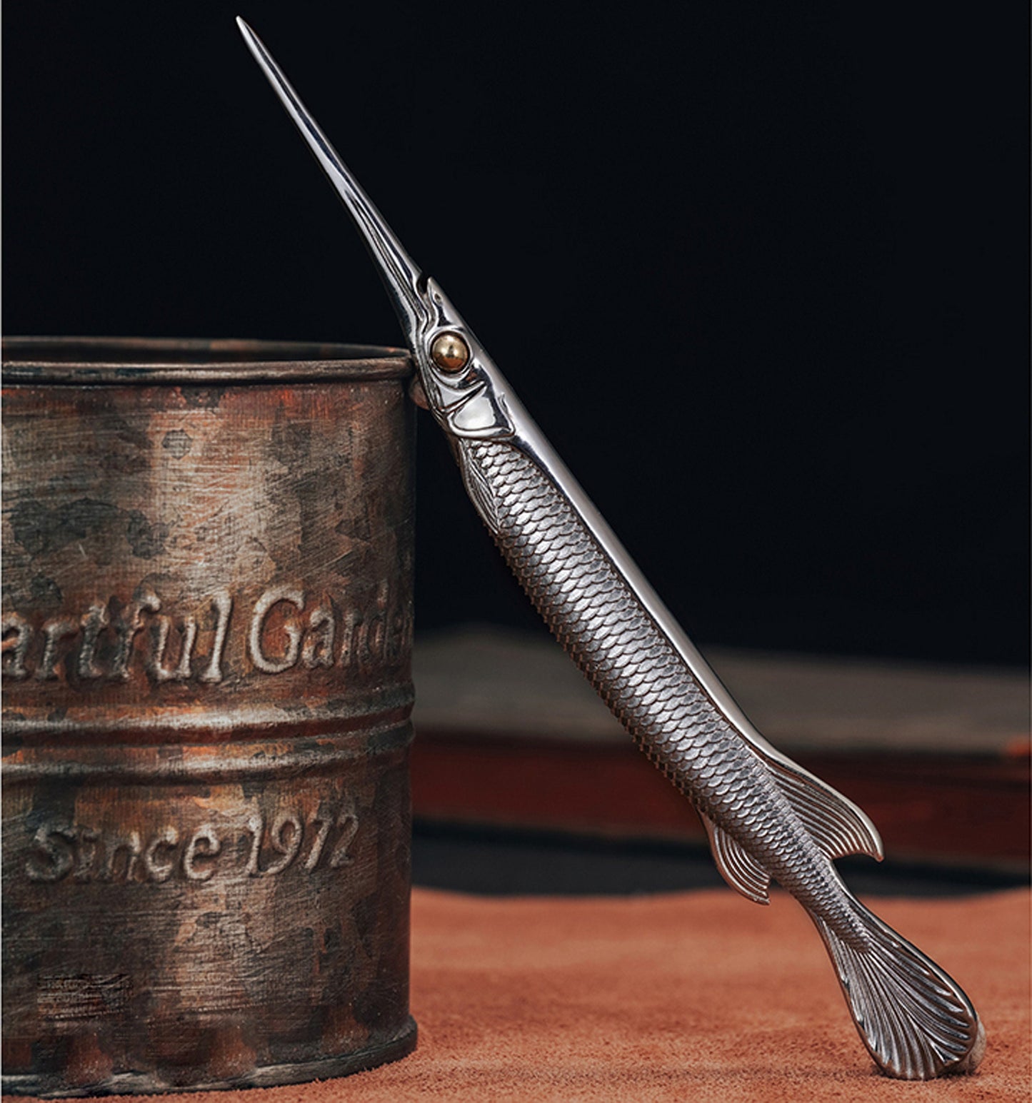 Spottail Needle Fish Tea Needle box opener Table Decoration EDC charm Gothic and punk accessory Fishermen gift Father gift husband gift