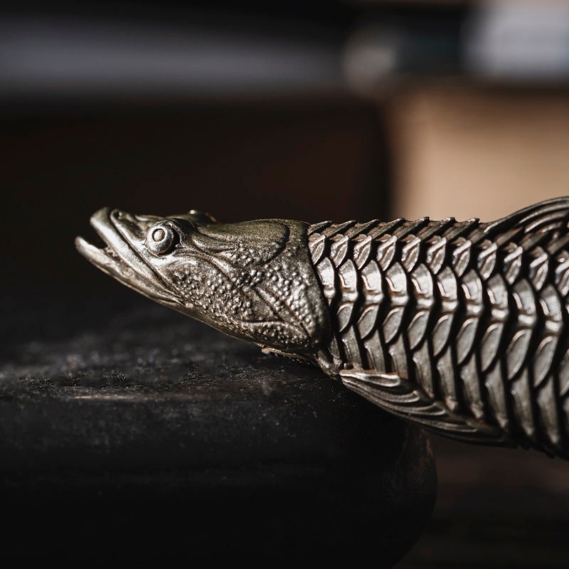 Polypterus Fish shape blunt knife box opener letter opener EDC charm Gothic and punk accessory Fishermen gift Father gift husband gift
