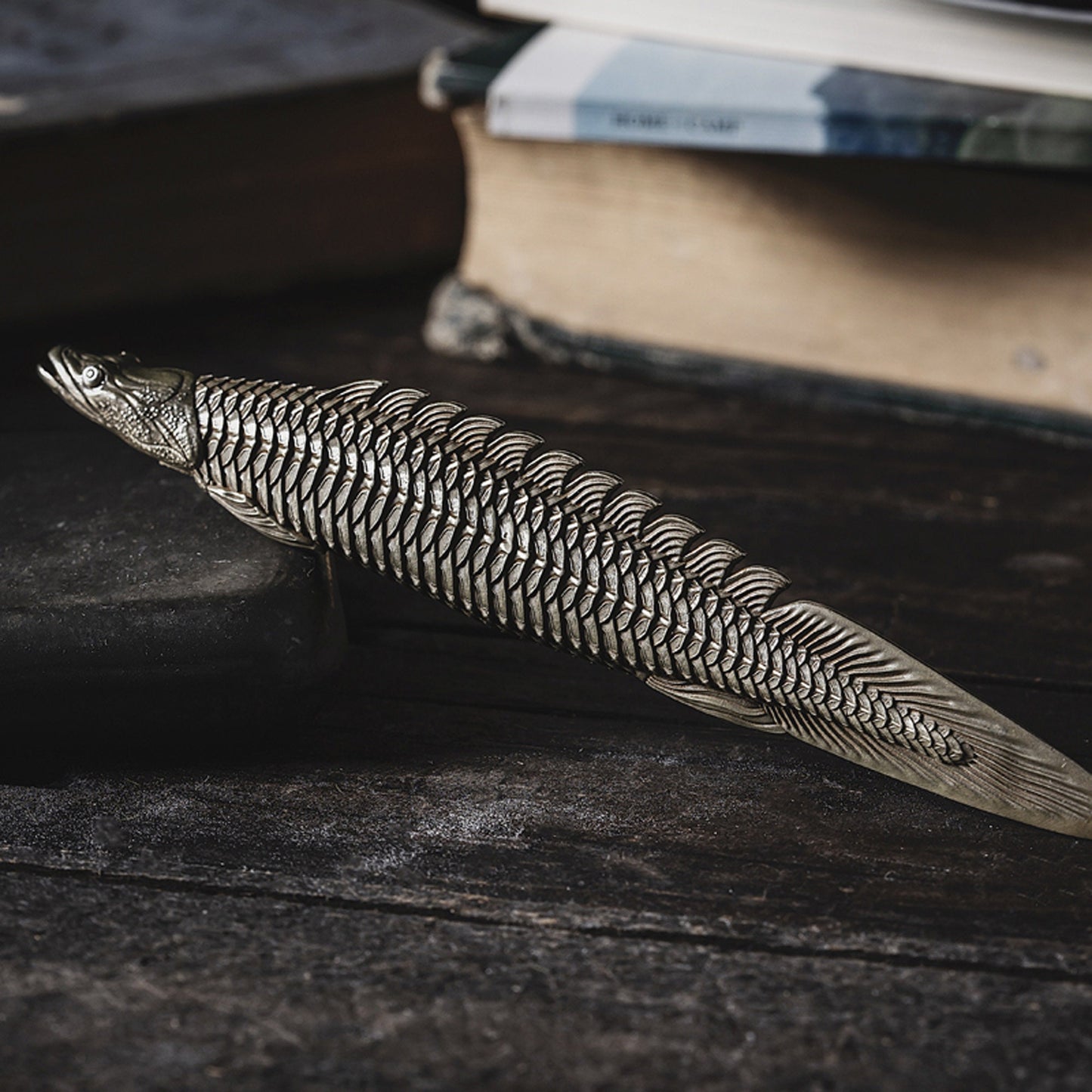 Polypterus Fish shape blunt knife box opener letter opener EDC charm Gothic and punk accessory Fishermen gift Father gift husband gift
