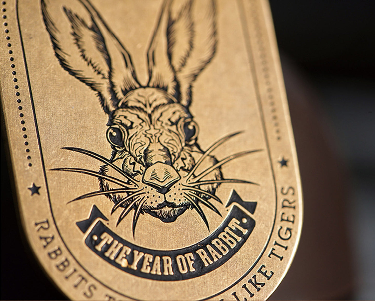 Rabbit Tag key ring Hare key chain Pet Tag Solid Brass Key ring EDC charm Gothic and punk accessory Father gift, husband gift, man gift