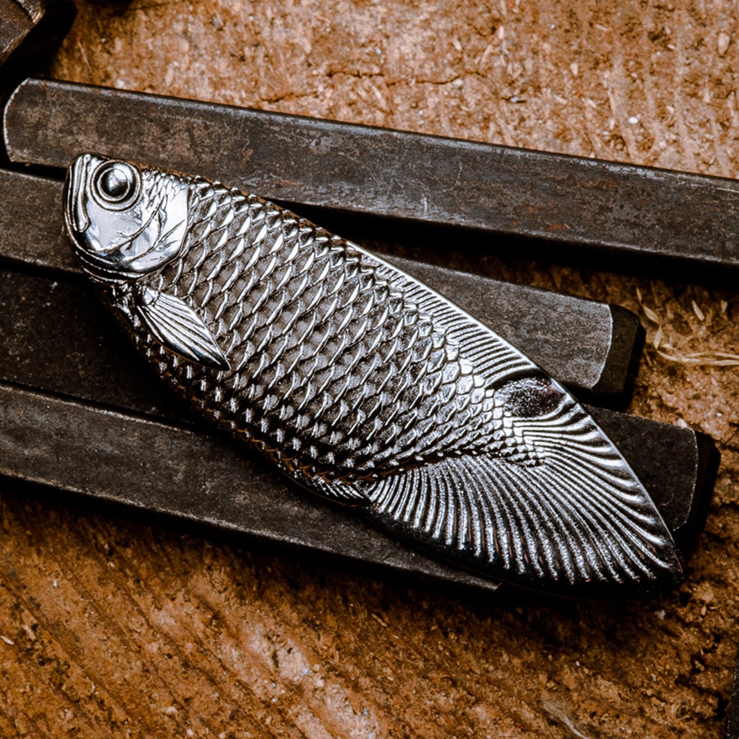 Fish shape blunt knife box opener Hand polished Stainless steel letter opener EDC charm Gothic and punk accessory Fishermen gift Father gift