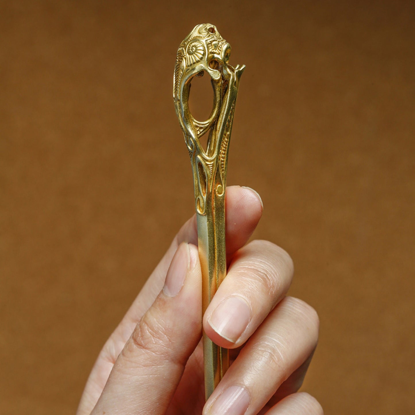Red-crowned Crane Skull Hairpin Brass hairpin Gothic and punk accessory woman gift