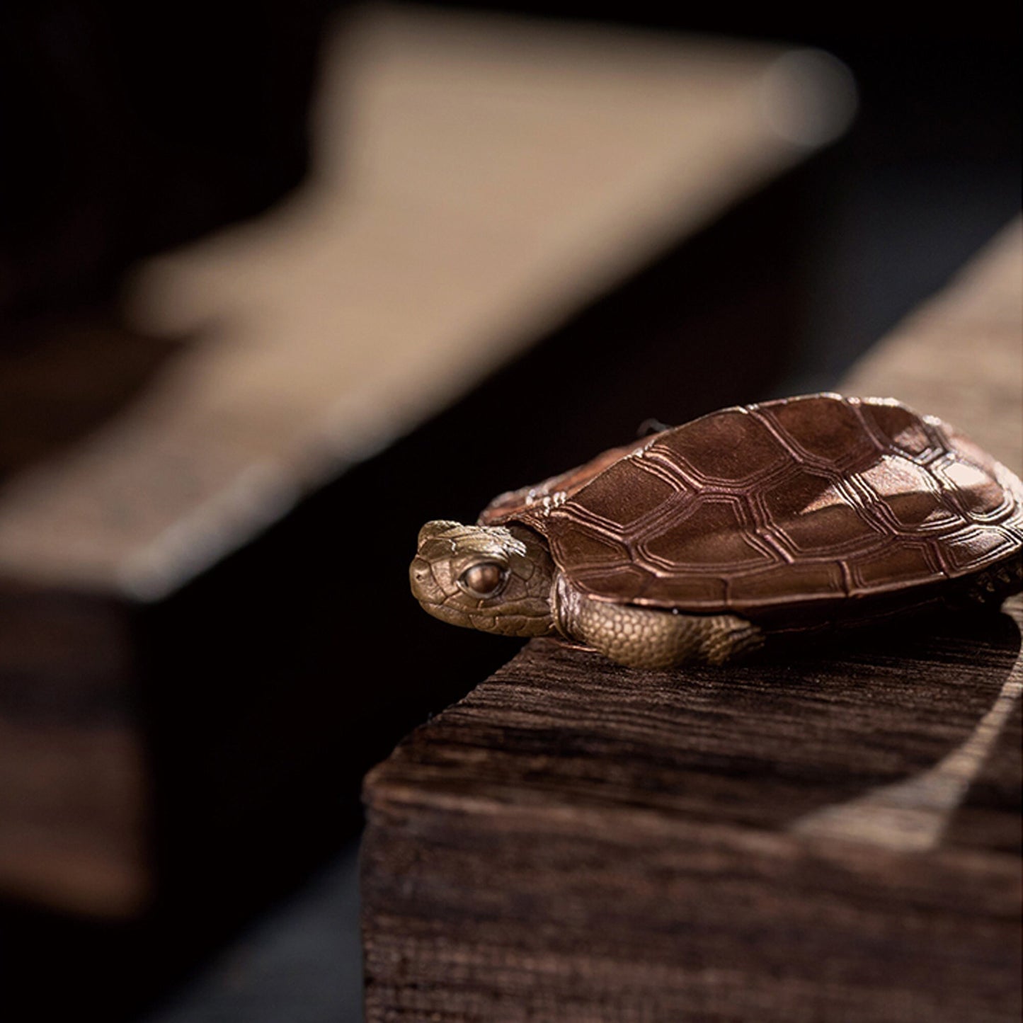 Red Copper Tortoise Desk Decoration Solid Brass Turtle EDC charm Gothic and punk accessory Father gift, husband gift, best man gift