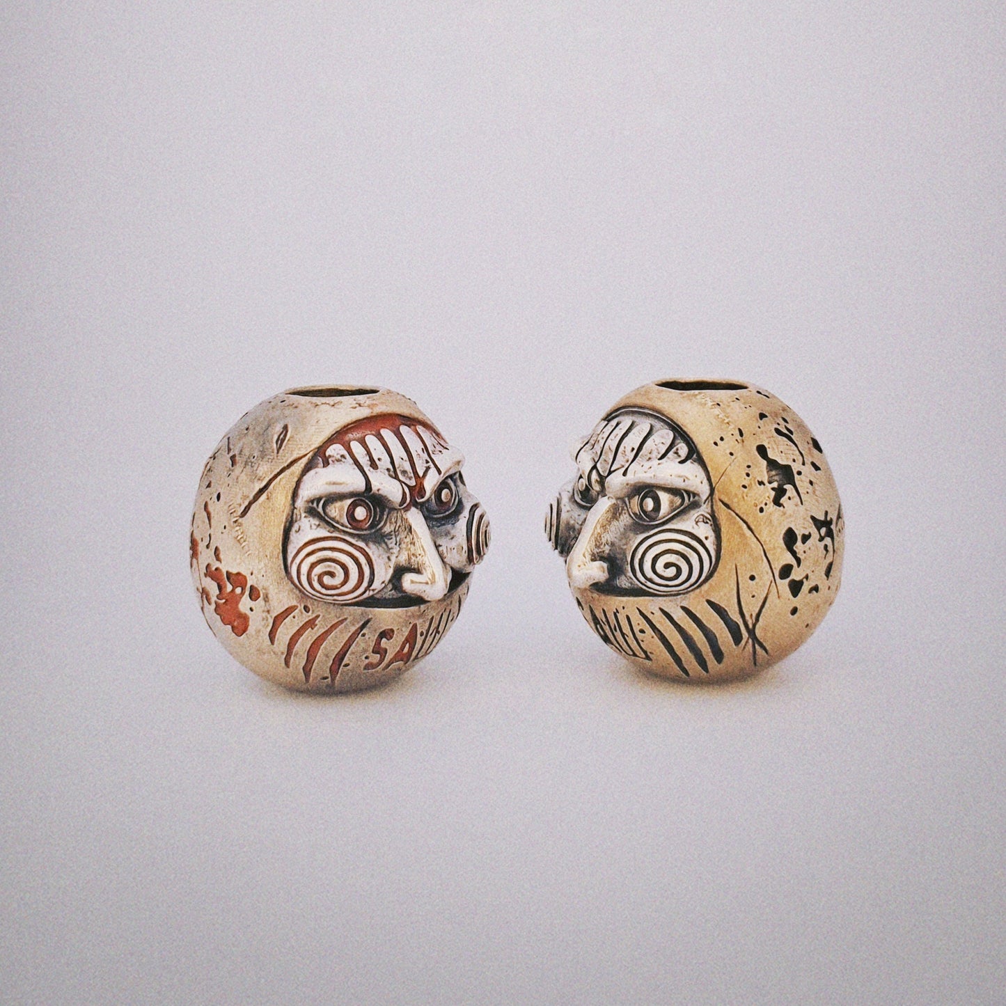 Paracord Bead "Daruma Scary SAW" knife bead-lanyard bead-EDC bead-custom bead-gift for men-bracelet bead paracord bracelet