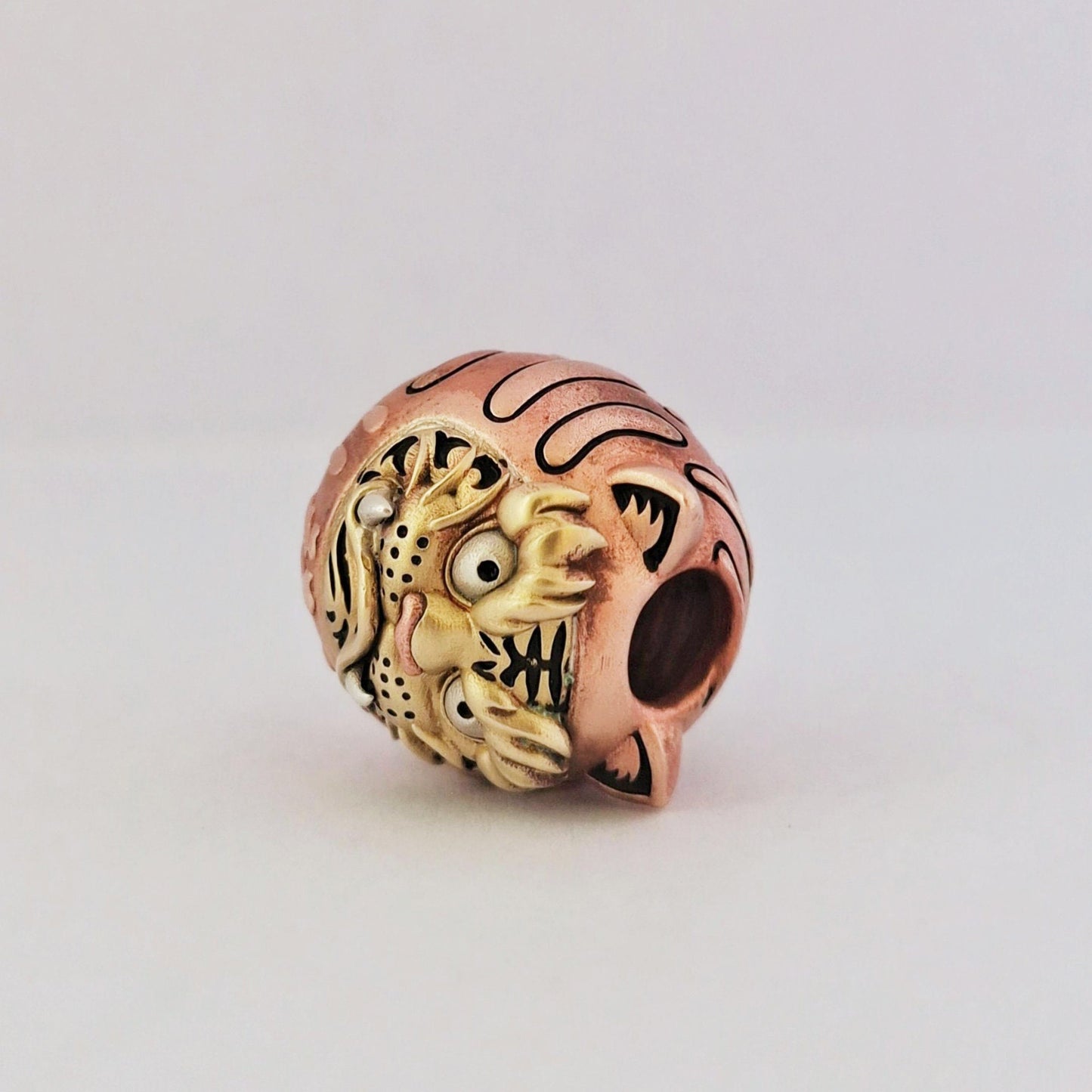 Paracord Bead "Daruma Tiger" knife bead-lanyard bead-EDC bead-custom bead-gift for men-bracelet bead paracord bracelet