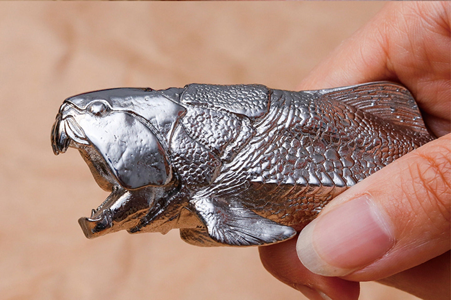 Dunkleosteus bottle opener Stainless steel fish shape opener EDC charm Gothic and punk accessory Fishermen gift Father gift husband gift