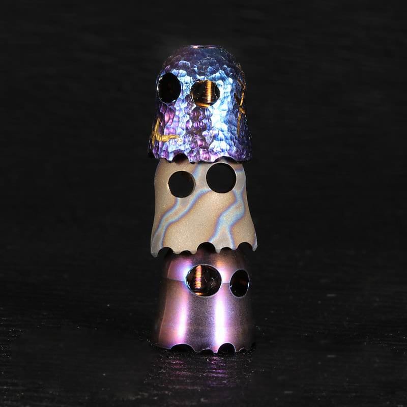 Paracord bead "Hand Engraved Titanium Bead"" knife bead-lanyard bead-EDC bead-custom bead-gift for men-bracelet bead
