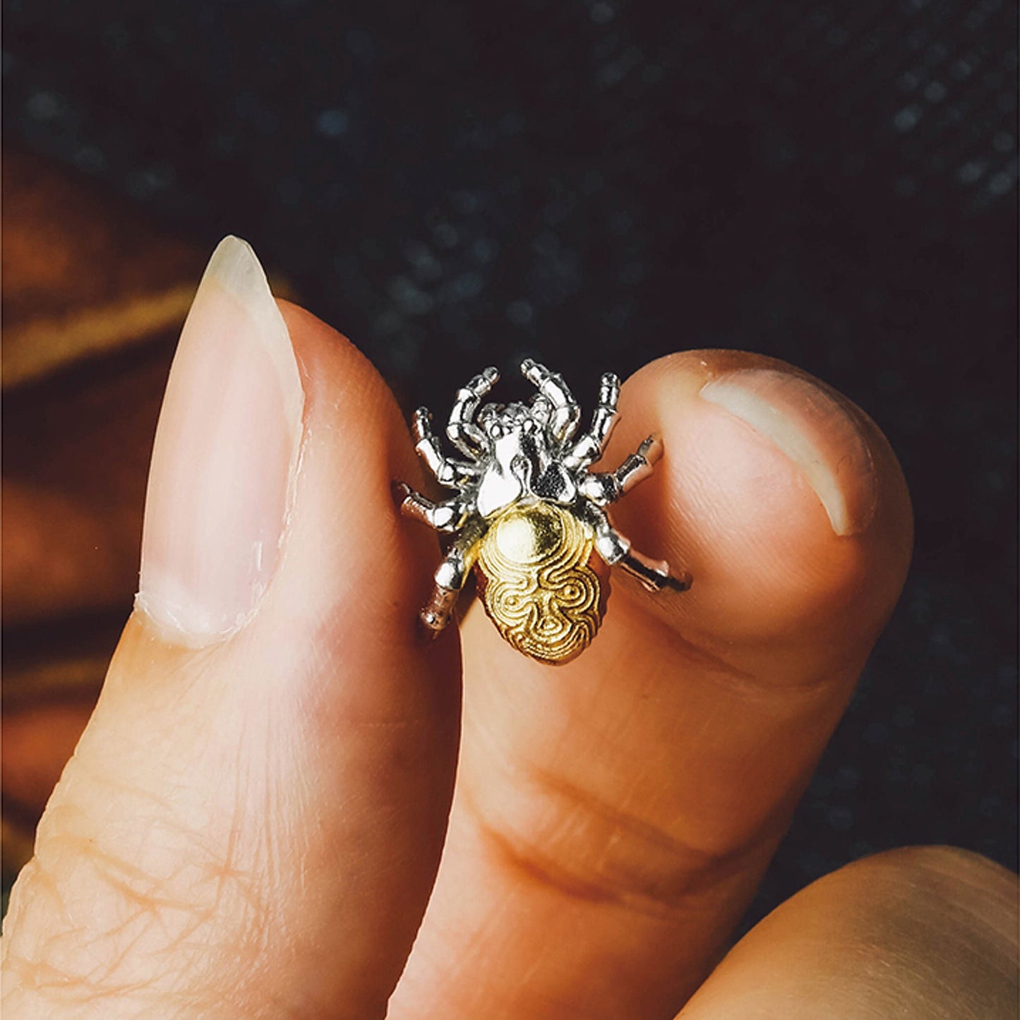 Silver Spider Ear Stud Gothic and punk accessory Women gift, Father gift, husband gift, cool girl gift