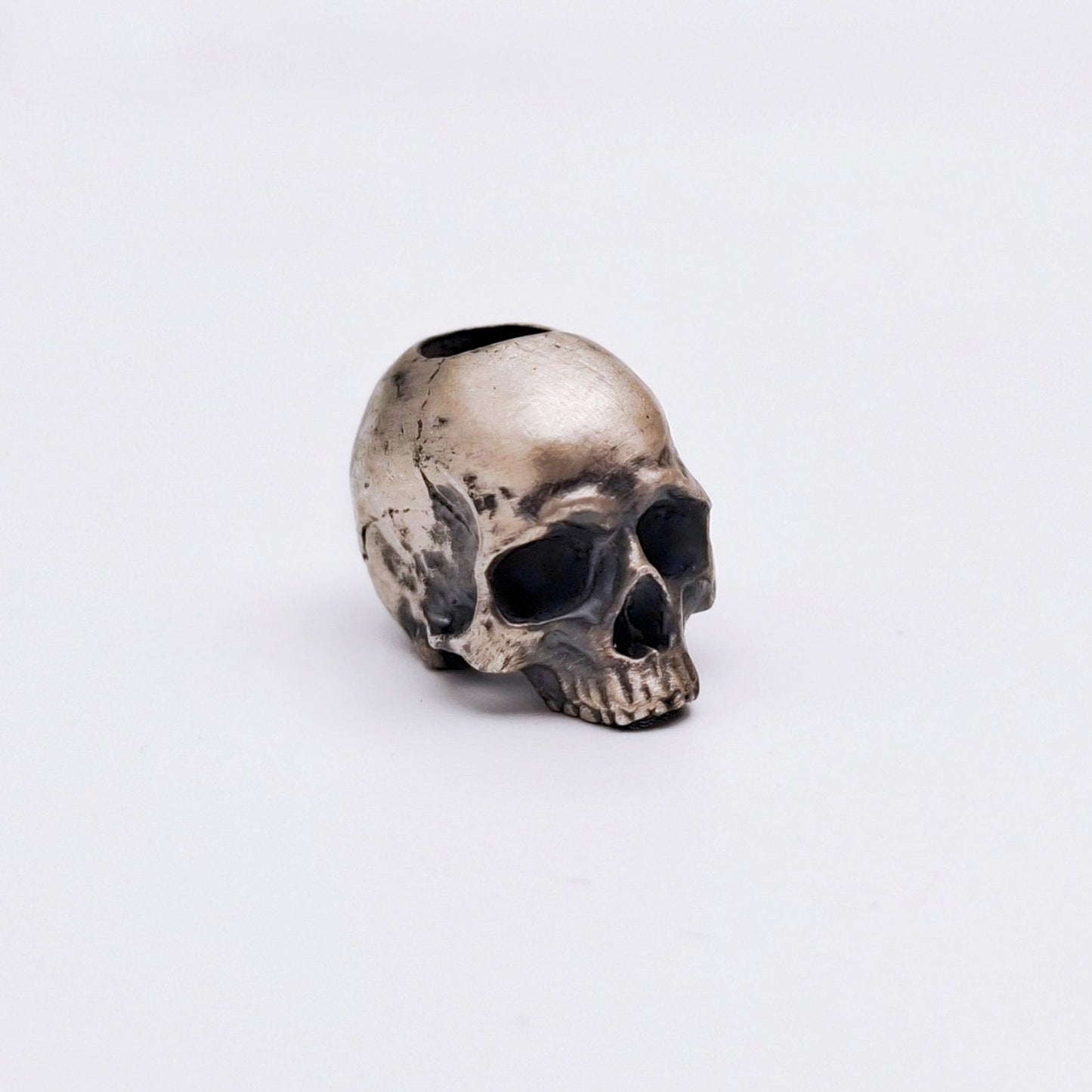S925 Silver Paracord Bead "S925 Silver Skull" knife bead- Handmade lanyard bead-EDC bead-custom bead-gift for men-bracelet bead paracord