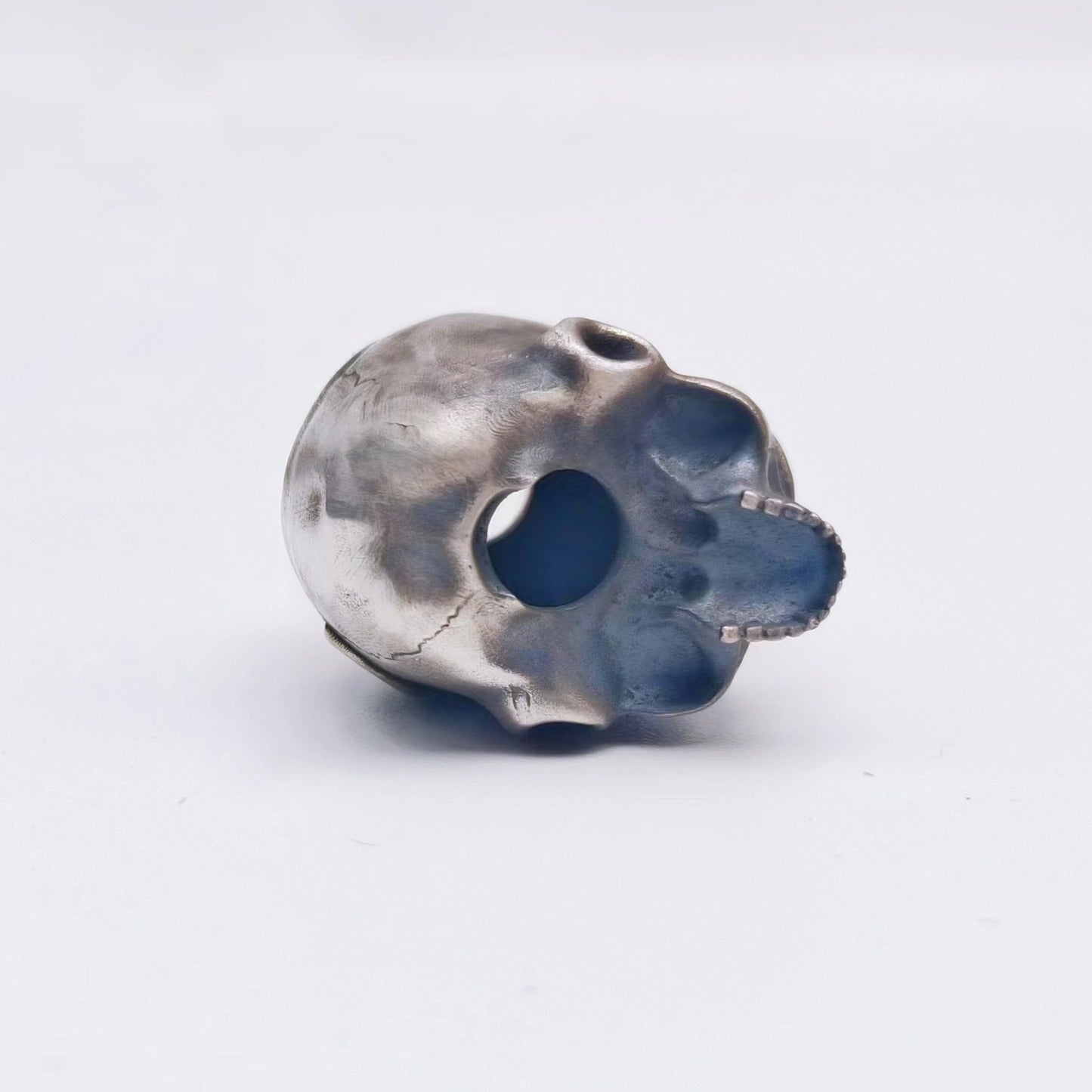 Silver Paracord Bead "S925 Silver Frieza Skull" knife bead- Handmade lanyard bead-EDC bead-custom bead-gift for men-paracord bracelet bead