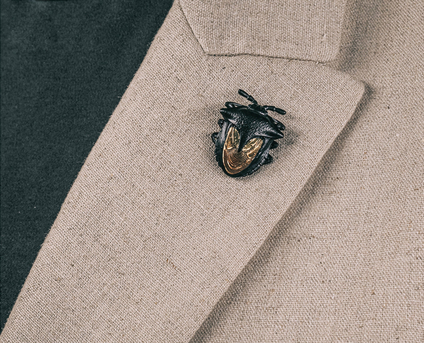 Stinkbug Brooch Tie Tack Bug Collar pin Solid Brass tie pin hat pin EDC charm Gothic punk accessory Father gift, husband gift, man gift