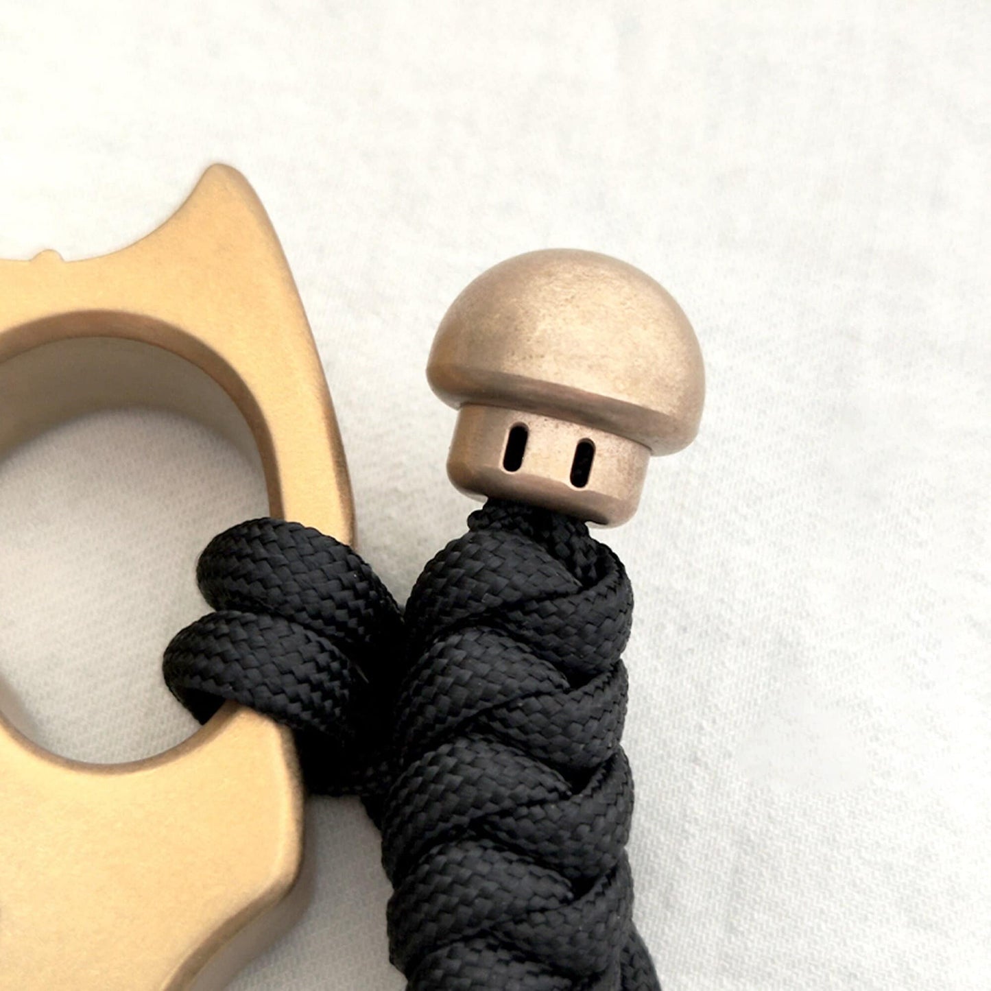 Paracord Bead "Brass Mushroom" knife bead-lanyard bead-EDC bead-animal bead-custom bead-gift for men-bracelet bead paracord bracelet