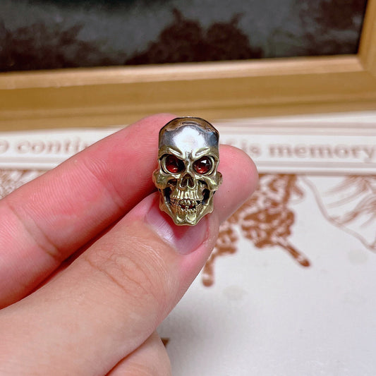 Silver Paracord Bead "Double Color Skull" knife bead-lanyard bead-EDC bead-animal bead-gift for men-bracelet bead paracord bracelet