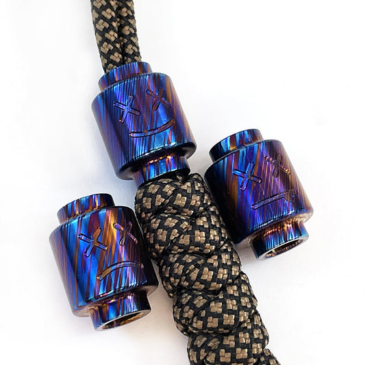 Paracord Bead "Timascus Face" Handmade Colorful Ti Bead lanyard knife bead-EDC-custom bead-gift for men