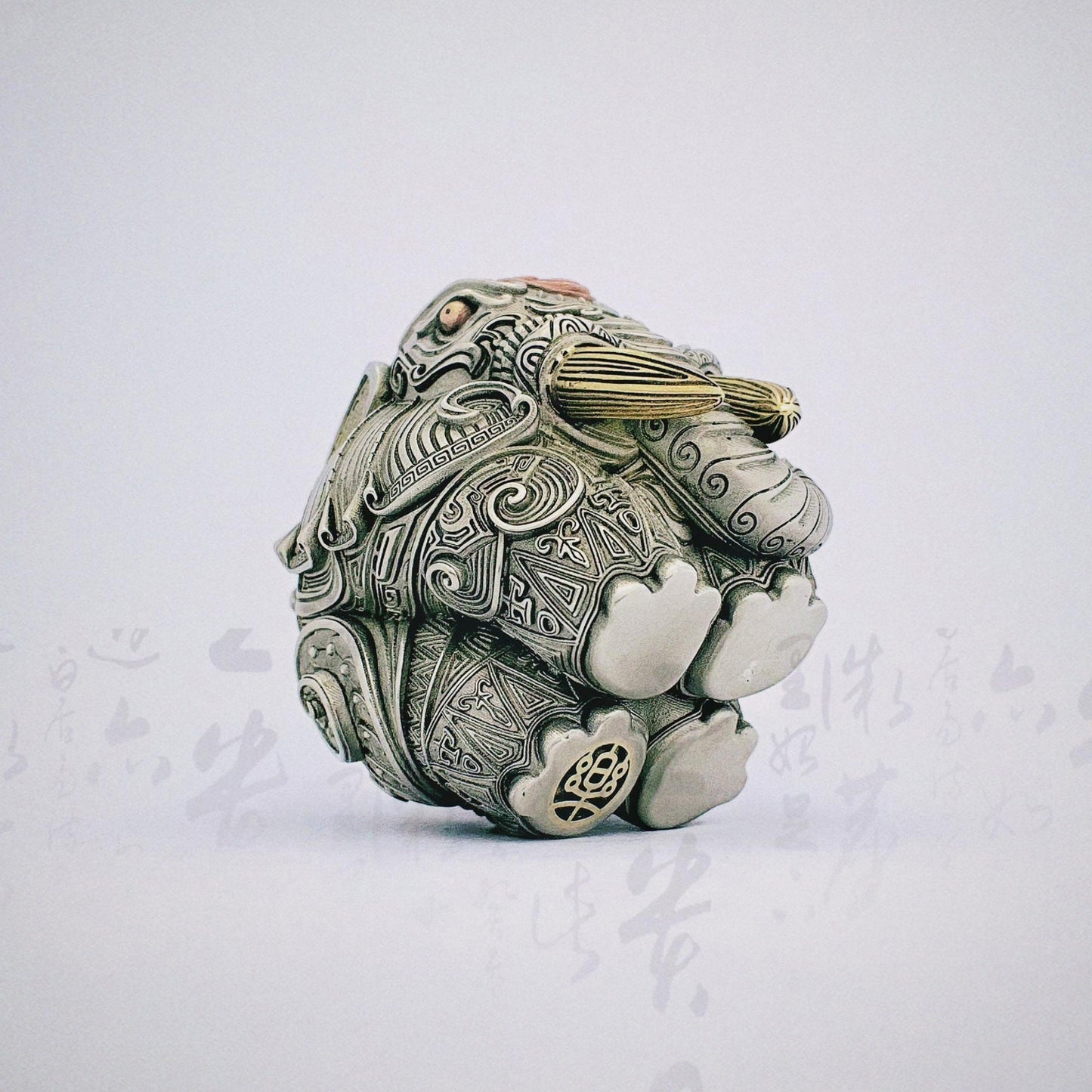 Elephant Desk Decoration "Elephant Pattern Style" Handmade cupronickel decoration Elephant